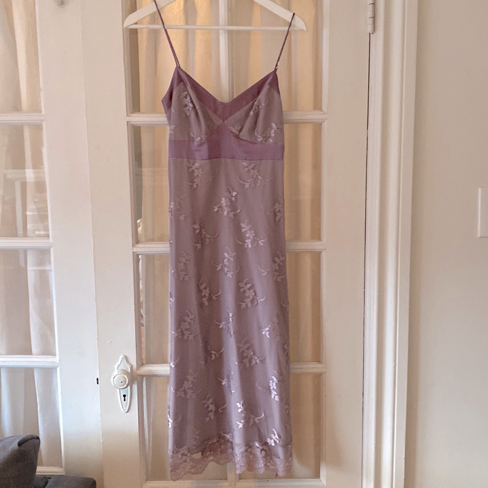 Vintage Betsey Johnson lilac lace midi slip sz 2